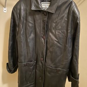 d'LINEA Black Leather Jacket XL